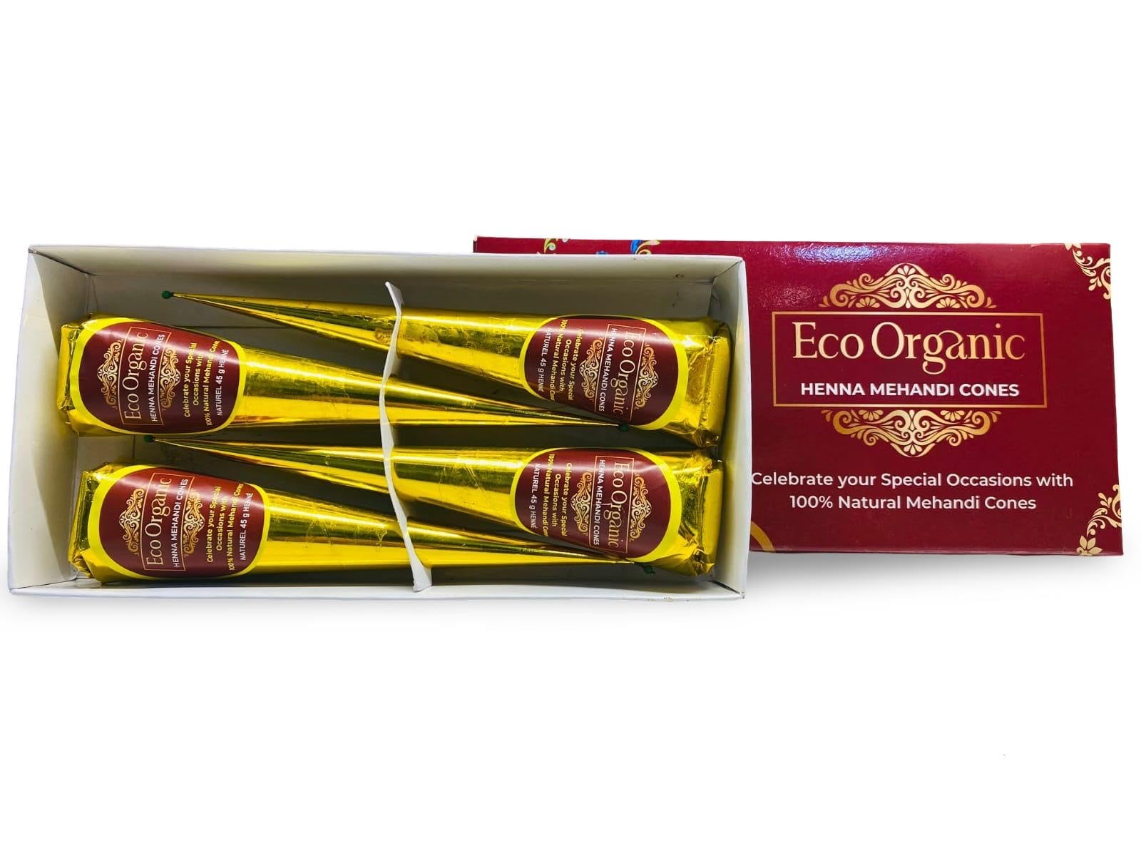 Eco Organic Henna Cone.%100 Natural and Pure Mehendi Cones for